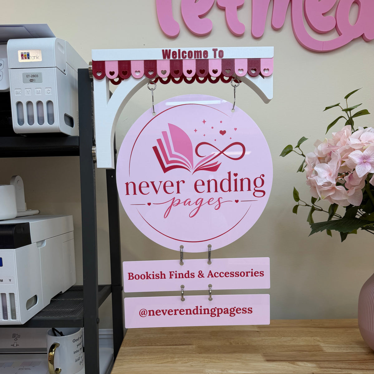 Custom UV Printed Round Logo Tent Sign – (Signature Style)