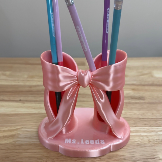 Custom Name Bow Pencil Holder